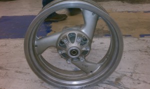 We Can Powder Coat , Polish and Repair Your Motorcycle Wheel and Give it A Makeover