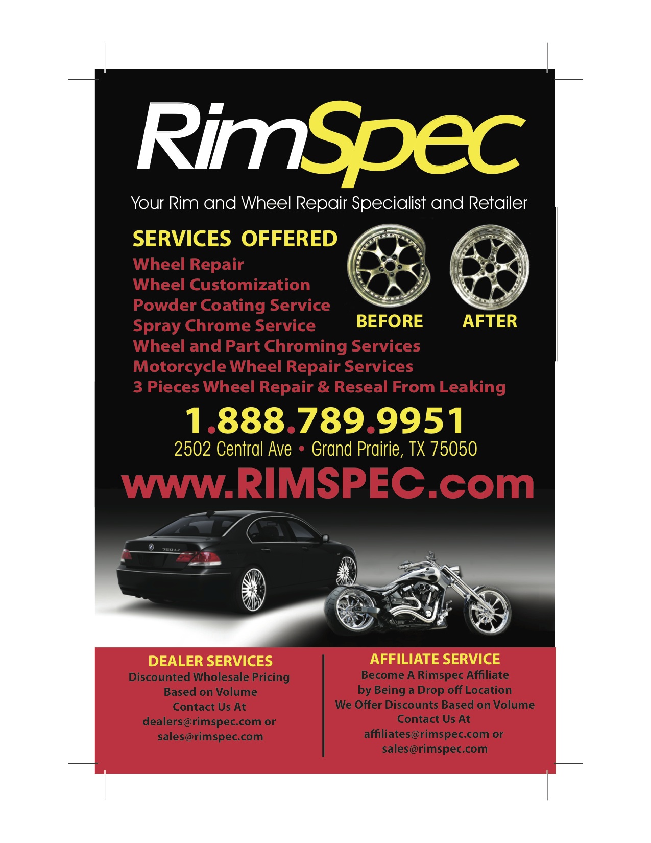 affiliate and dealer program Rimspec wheel repair incentive