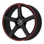 Motegi MR116 Matte Black w/ Red Stripe