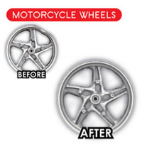 Motorcycle wheel rim repair